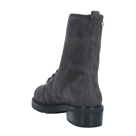 NEW Stuart Weitzman Super Soft Suede Lace Up Combat Boot in Dark Gray Sz… - Picture 3 of 3